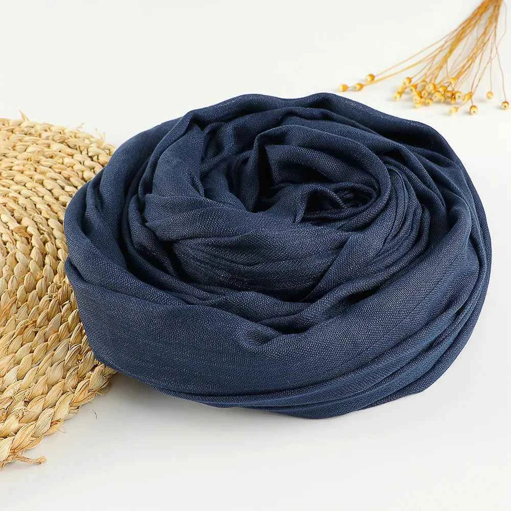 Autumn Winter New Cotton Linen Scarf For Women Girls Solid Color Sunscreen Scarves Soft Foulard Viscose Female Wrap Shawls