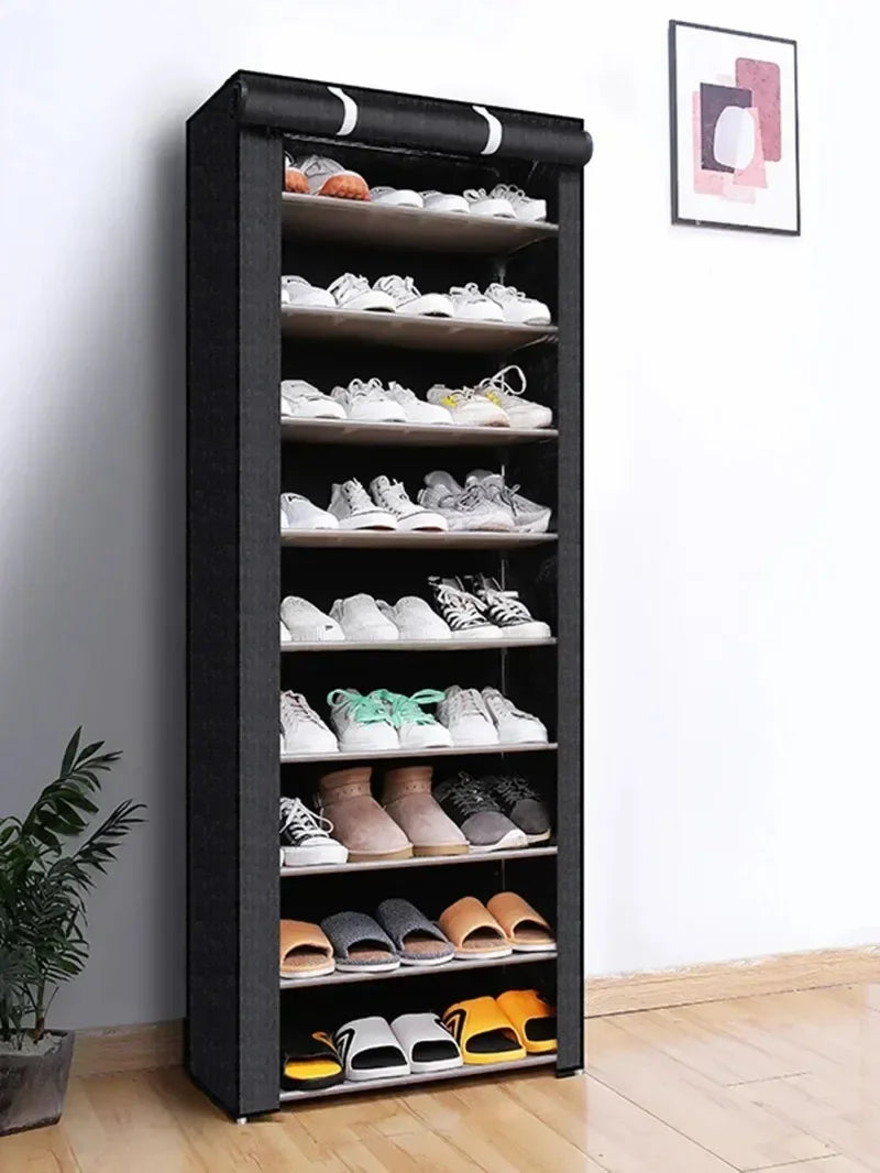 Household corridor storage cabinet shoe rack fabric dustproof shoe cabinet economical multi-layer furniture minimalist furniture