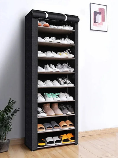 Household corridor storage cabinet shoe rack fabric dustproof shoe cabinet economical multi-layer furniture minimalist furniture