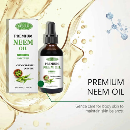 EELHOE 100ml Neem Oil Serum Cleansing Skin Plump Hair Growth Nail Top Coat Care Multi-purpose Essence Pure Natural Daily Care