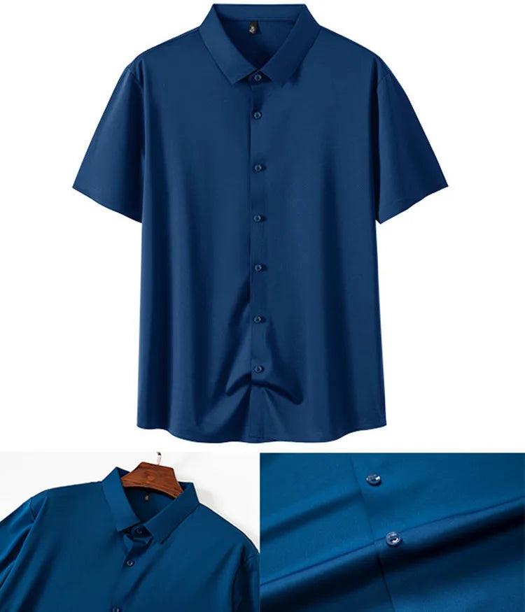 Men's Summer Business Shirt - Short Sleeve Wrinkle Free