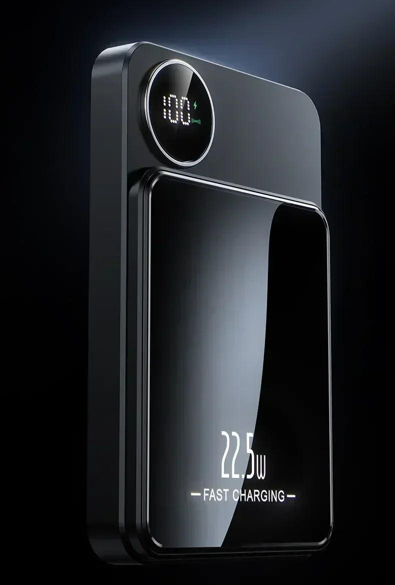 30000mAh MagSafe Power Bank - 15W Magnetic Wireless Charger with PD Fast Charge for iPhone 15/14/13 (Qi-Certified for Android) - AMULET RING STORE