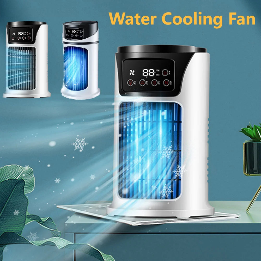 Water Cooling Fan Air Conditioner Adjustable Speeds Timer Personal Fan Air Cooler With Humidifier for Bedroom Living Room Office