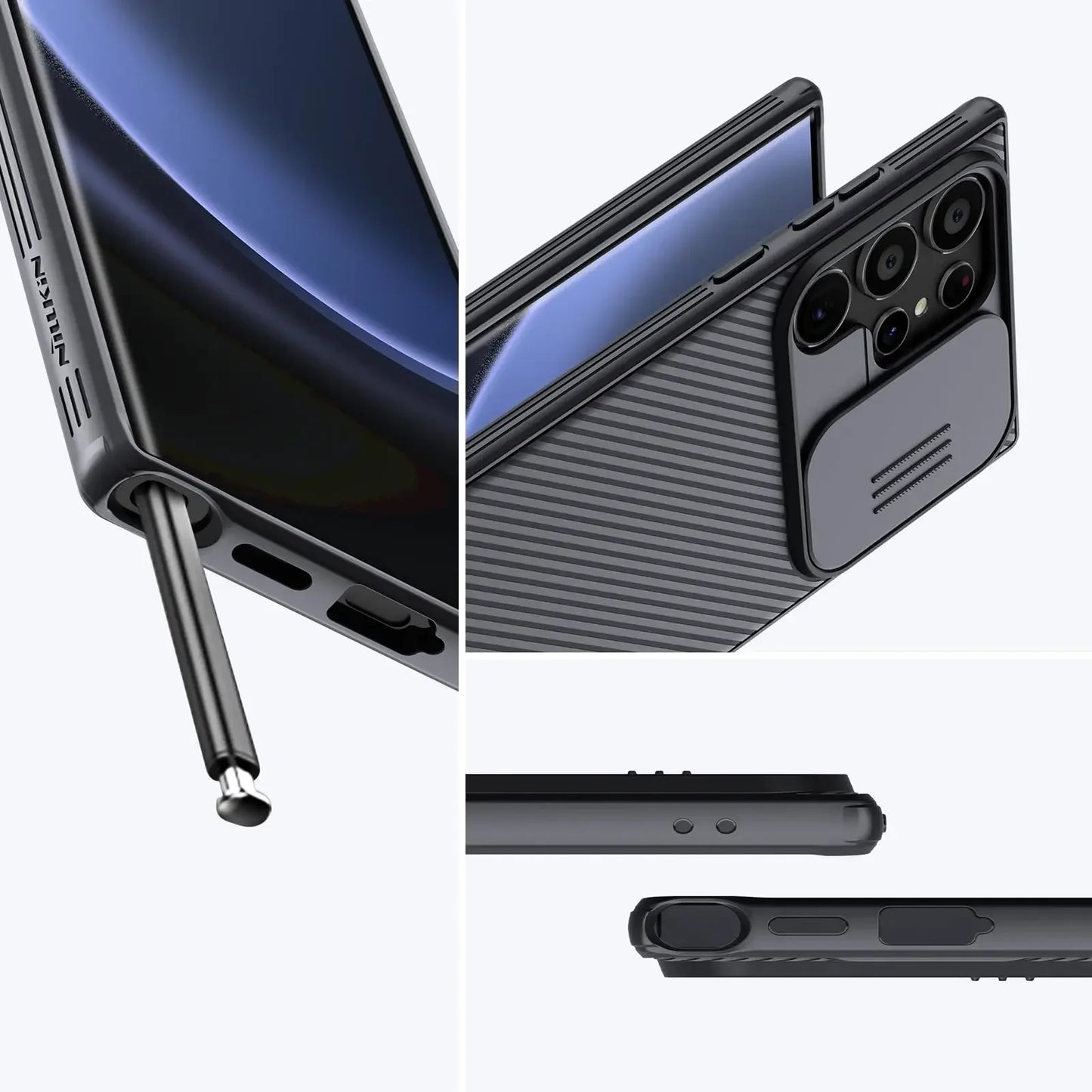 Nillkin Case For Samsung Galaxy S25 S24 S23 S22 Ultra Plus FE A55 A35 Slide Pro Camera Slim Rugged Phone Thin Shockproof Cover - AMULET RING STORE