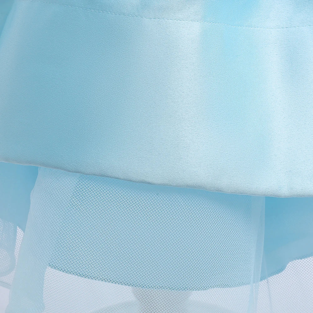 Baby Girl Birthday Fluffy Dress Infant Sequin Baptism Gown Flower Wedding Costume Kids Long Sleeved Clothes Toddler Vestidos