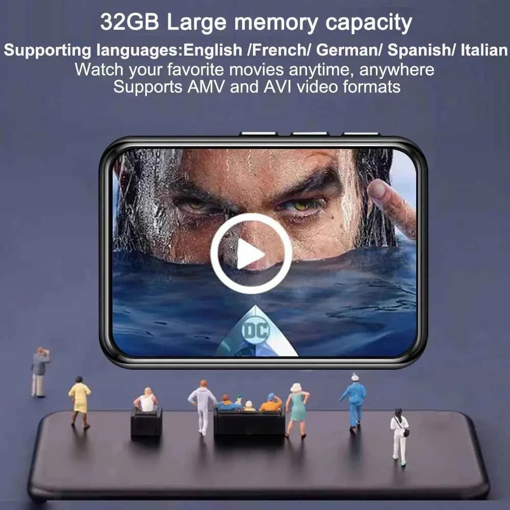 128GB HiFi MP3 Player with Bluetooth 5.4, Speaker & Touch Screen