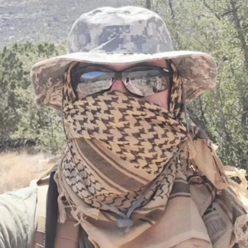 Keffiyeh Tactical Desert Scarf Wrap Shemagh Head Neck Arab Scarf Keffiyeh Scarf Wrap for Men And Women - AMULET RING STORE