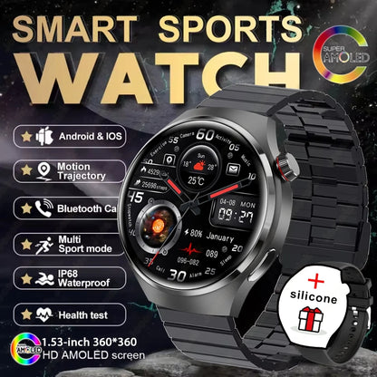 2025 New For HUAWEI GT Series Smart Watch Men AMOLED Screen Heart Rate Health Monitoring Bluetooth Call Business Smartwatch Man