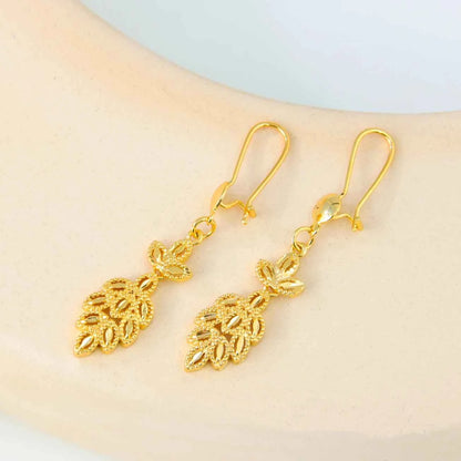 Luxury Dubai Wedding Jewelry Set 21k Gold Plated Arab Bridal Gold Necklace Bracelet Earrings Brazilian Women Vintage Jewelrys