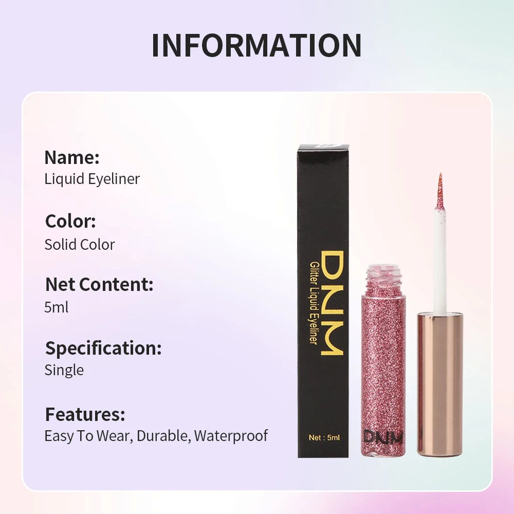 Glitter Eyeliner Vibrant Waterproof Long-Lasting for Flawless Eye Makeup Diamond Shiny Silver Rose Gold Eyeliner Beauty Cosmetic - AMULET RING STORE