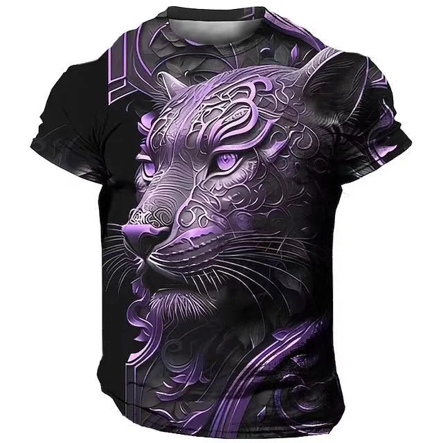 Men's Lion 3D Print T Shirts Y2K Hip Hop Streetwear Summer Casual T-shirt Animal Graphic Top Harajuku Tees Sale Man Short Sleeve - AMULET RING STORE