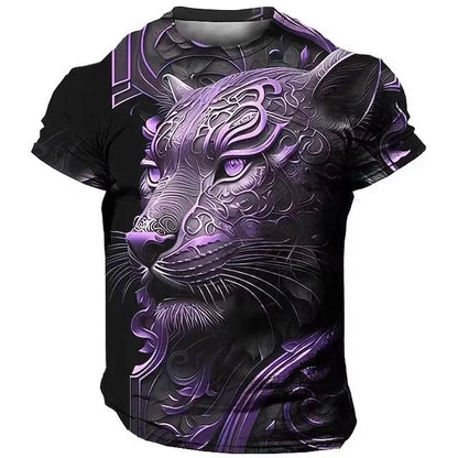 Men's Lion 3D Print T Shirts Y2K Hip Hop Streetwear Summer Casual T-shirt Animal Graphic Top Harajuku Tees Sale Man Short Sleeve - AMULET RING STORE