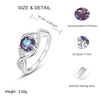 ALLNOEL 925 Sterling Silver Alexandrite Ring For Women Exquisite Style Fashionable Engagement rings Wedding Luxury diamond ring