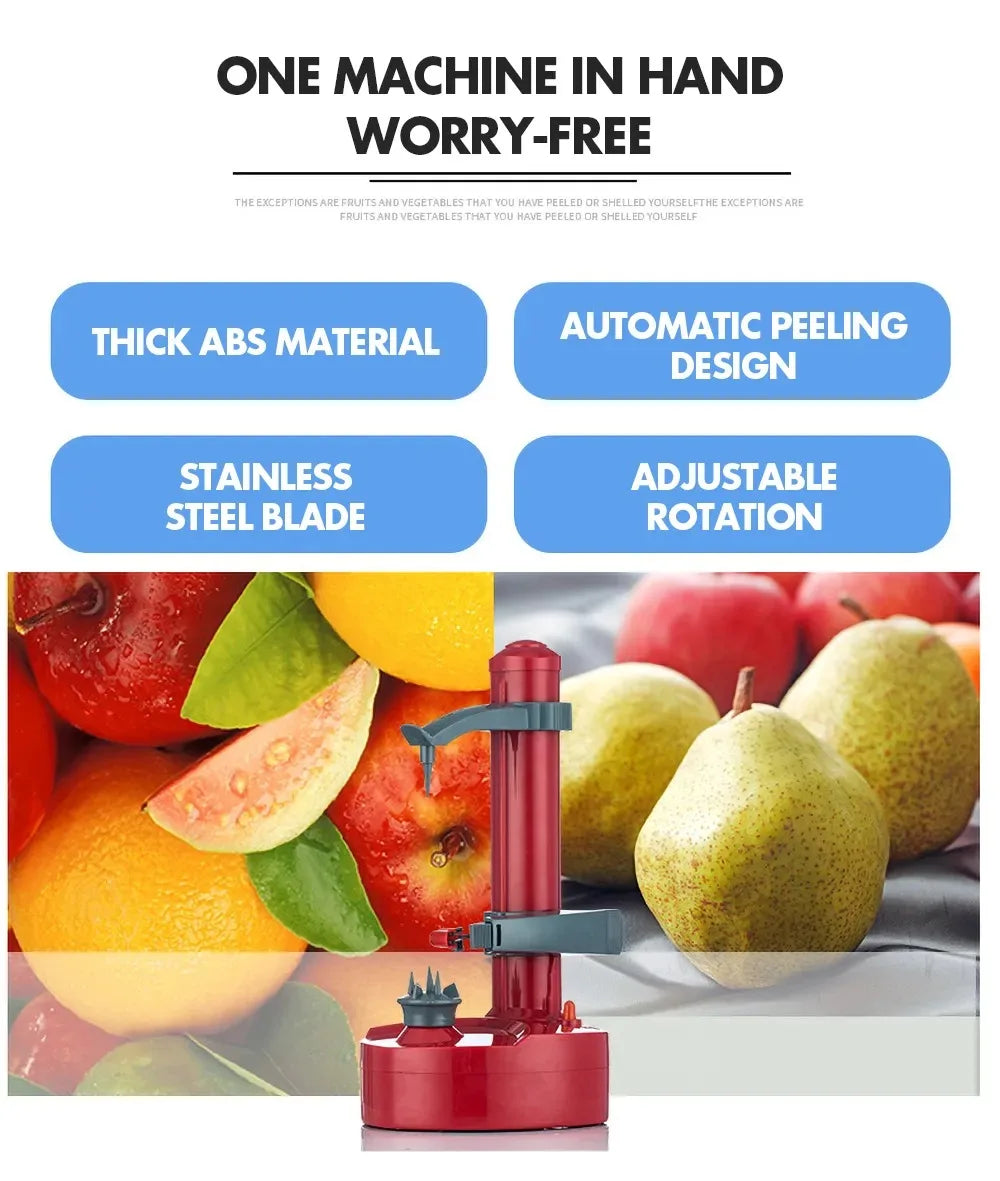 Electric Potato Peelers Automatic Rotating Apple Peeler Potato Peeling Machine Automatic Fruits Vegetables Kitchen Peeling Tool - AMULET RING STORE