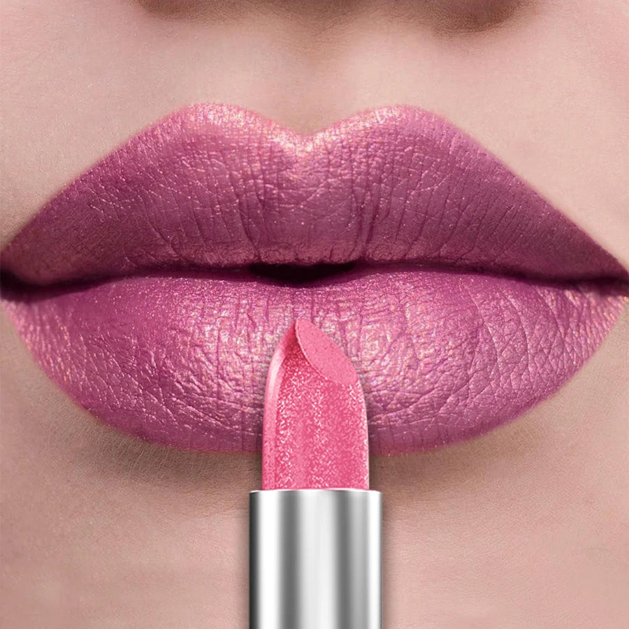 21Colors Bold & Intense Glitter Shiny Metallic Lipstick Pearlescent Lip Tint,Long Lasting Lip Senior Matte Lip Makeup Gifts for - AMULET RING STORE