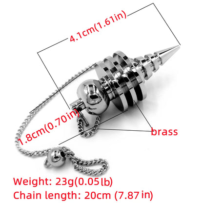 Bronze Metal Copper Spiritual Point Pendulum for Divination Healing Dowsing Wicca Balancing Pointed Cone Pendant Pendulum