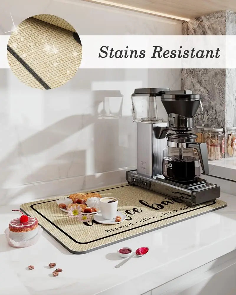 Large Kitchen Super Absorbent Mat Coffee Dish Draining Mat Drying Mat Quick Dry Bathroom Drain Pad Kitchen Faucet Placemat - AMULET RING STORE