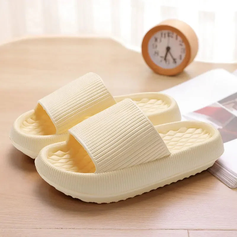 Women's Thick Platform Cloud Slippers EVA Soft Sole Pillow Slides Summer Beach Flip Flops Women Non Slip Bathroom Home Slippers - AMULET RING STORE