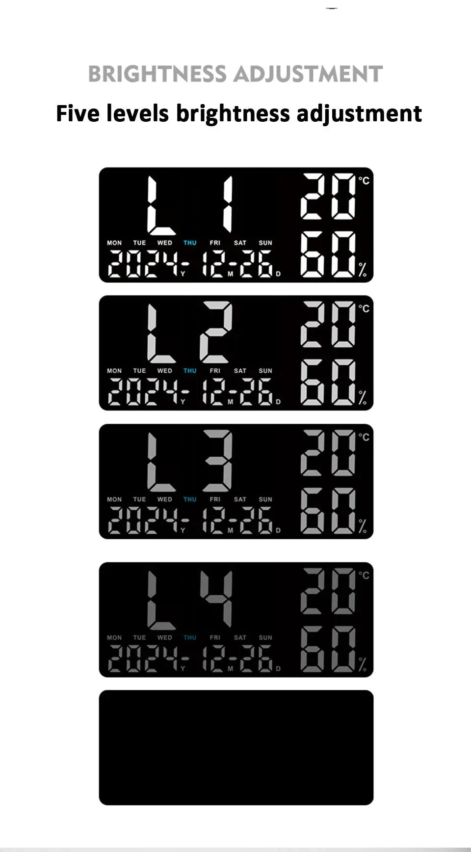 Digital Wall Clock with Atmosphere Lights Remote Control TEMP Humidity Display LED Large Table Clock Multifunctional Alarm Clock