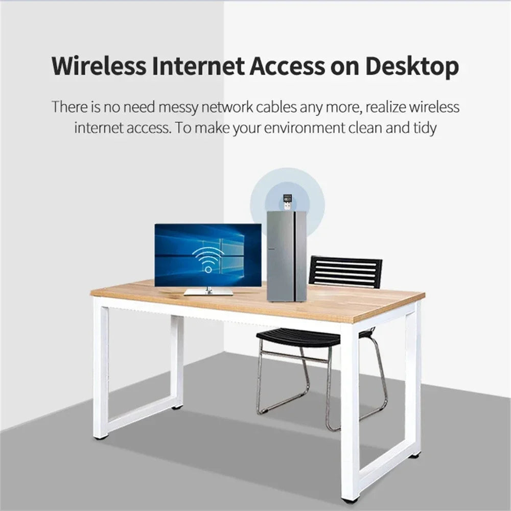 1300Mbps Mini USB Wifi Adapter Network Dual Band 2.4G/5Ghz Ethernet WIFI Lan Adapter Dongle Network Card Wireless Wi-Fi Receiver - AMULET RING STORE