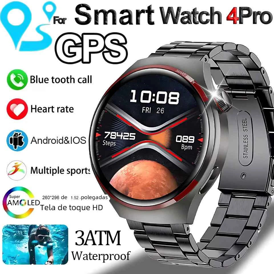 Watch 4Pro NFC GPS Smart Watch 360*360 HD Screen Heart rate Games Blood oxygen SmartWatch IP68 waterproof Sport Watches 2025 New