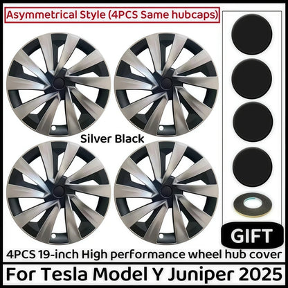 4PCS Wheel Cover for Tesla Model Y Juniper 19 Inch 2025 Car Replacement Wheel Cover Automobile Hub Cap Full Rim Car Accessories