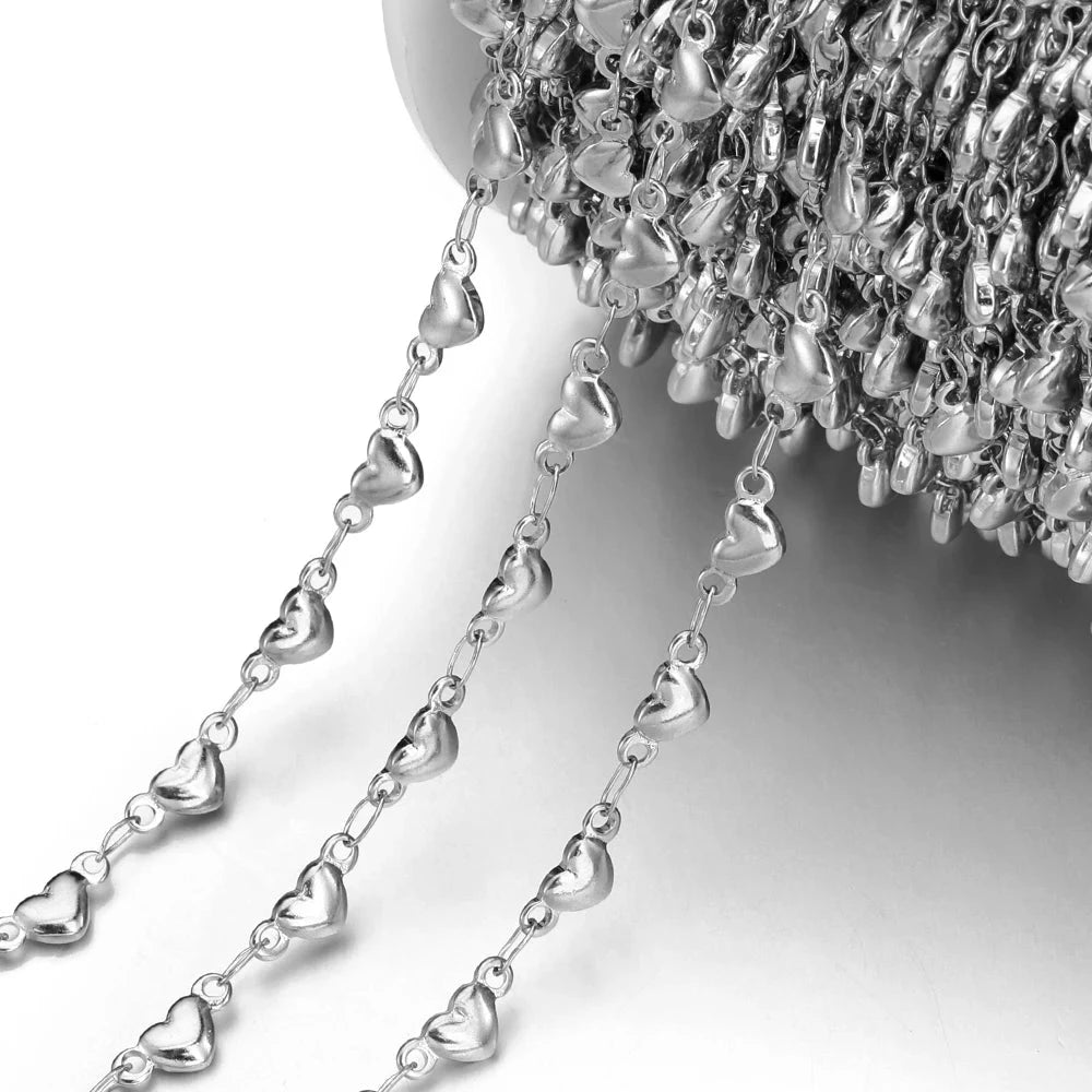 No Fade 1Meter Stainless Steel Gold Plated Embossed Link Chains DIY Women Men Necklaces Bracelets Jewelry Making Bags Chain Bulk - AMULET RING STORE