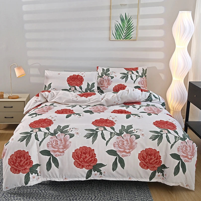 Reversible Summer Blossom Single Twin Full Queen Duvet Cover Set