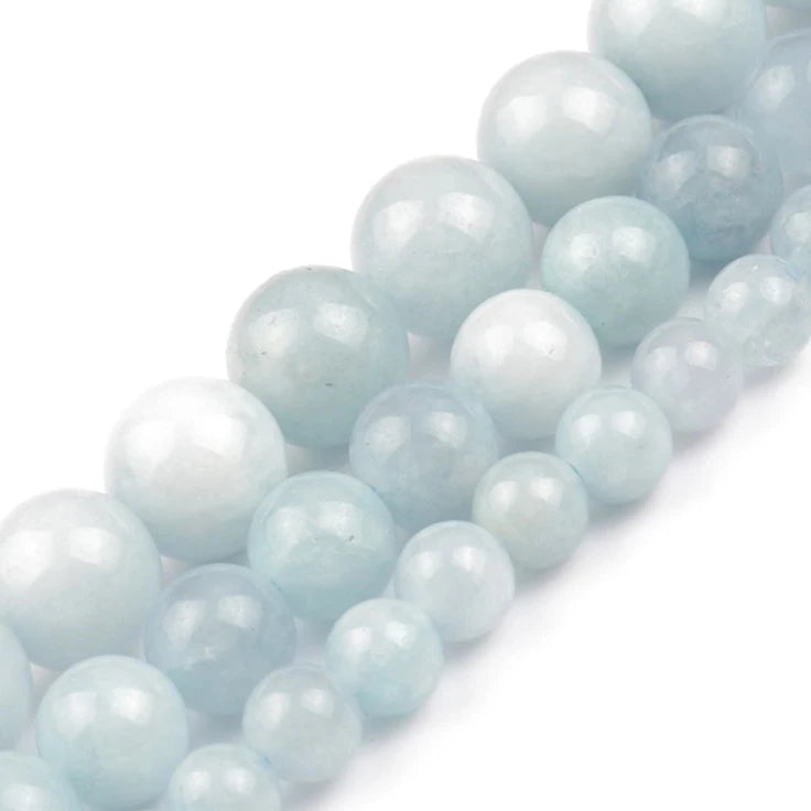 Real Natural Blue Stone Beads Turquoises Agates Amazonite Jades Tiger Eye Round Beads for DIY Couple's Bracelet Jewelry Making - AMULET RING STORE