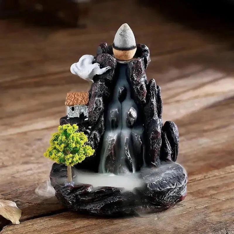Waterfall Incense Burner Backflow Aromatherapy Home Decor Ornament with Incense Cones - Home Decorative Accessories - AMULET RING STORE
