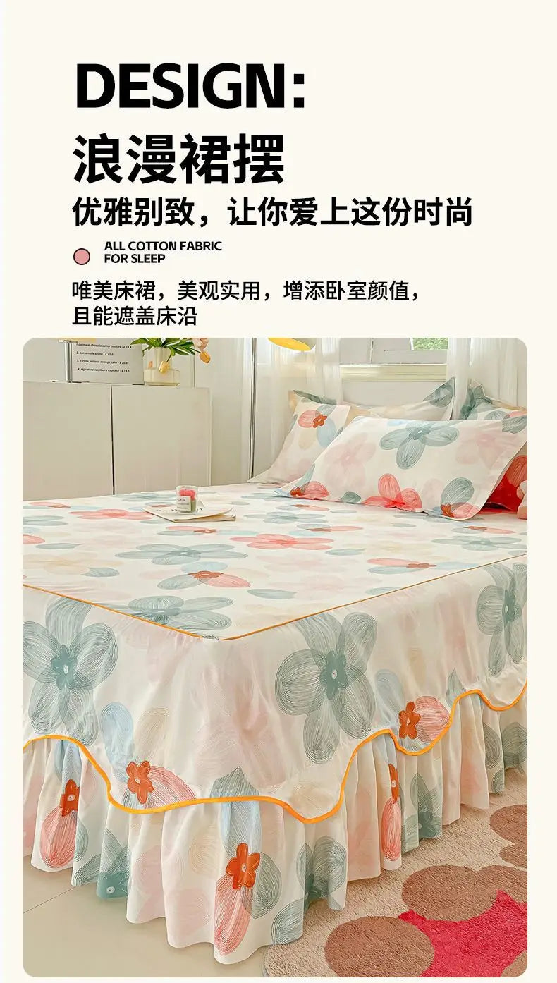 Sheet Set Household with Pillowcase Fashion Modern Water-proof Universal Skin-friendly Single Double Home Textile Bedding Luxury