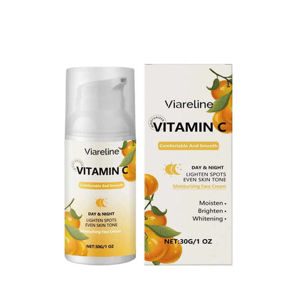 Viareline Vitamin C Face Cream Antioxidant Glowing Skin Tone Enhance Skin Elasticity Deep Moisturizing Softening Face Cream