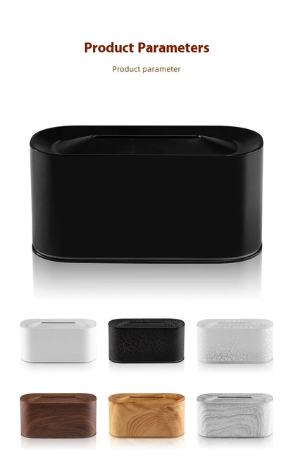 New style seven-color aromatherapy machine, bedroom essential oil aromatherapy lamp, wood grain flame humidifier, desktop cracke