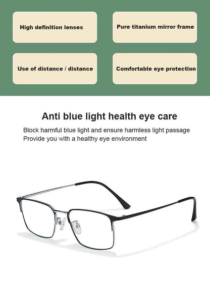 Men Prescription Glasses Optics Lenses  Reading Glasses Women Blue Light Blocking Myopia Eyewear Metal Titanium Eyeglasses Frame