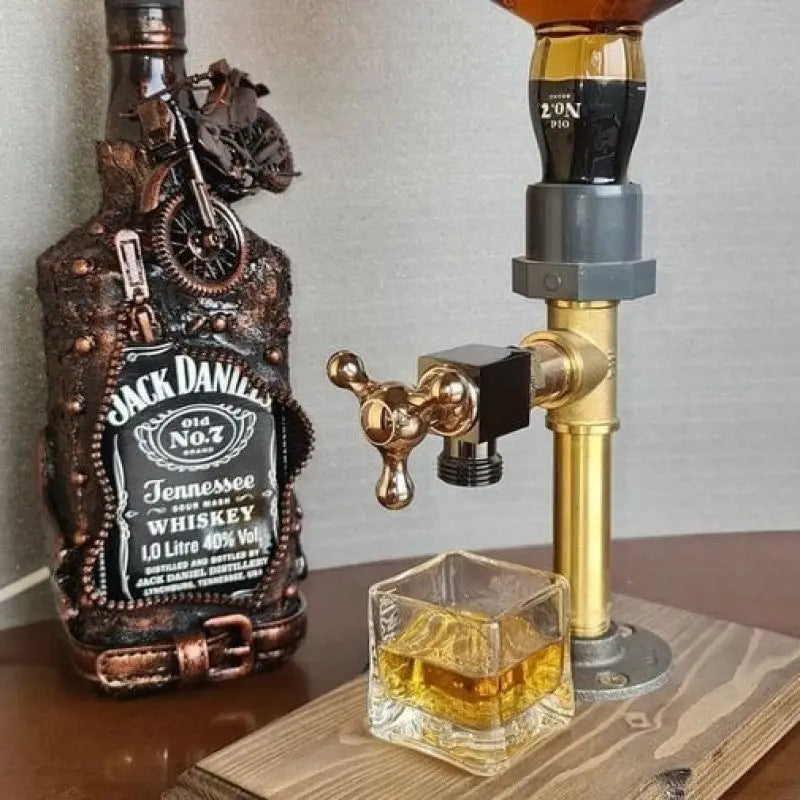 Whiskey Wood Dispenser 1/2/3-Heads Faucet Shaped Dining Table Wine Holder Liquor Stations Pipe Diffuser Bar Accessories - AMULET RING STORE
