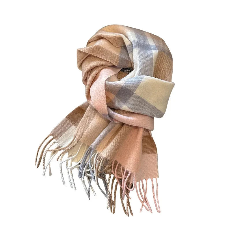100% Wool Winter Scarf for Women Long Warm Cashmere Scarves Hijab Solid Lady Shawl Wrap Female Pashmina Bandana Head Scarves