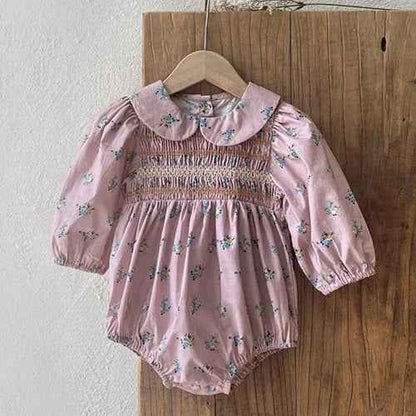2024 New Autumn 0-3Yrs Kids Princess Dress Baby Bodysuits Long Sleeved Cotton Print Infant Baby Girls Party Dress Sister Clothes