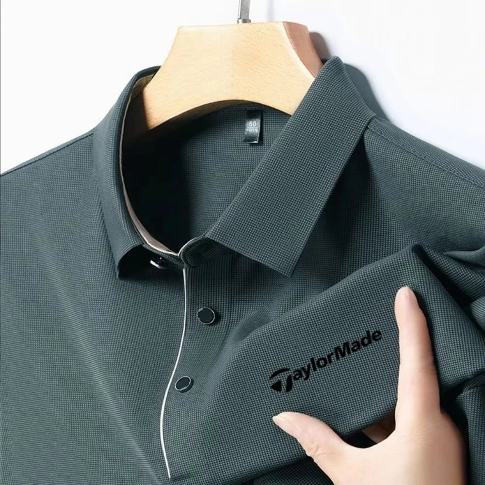 Fashionable Classic Men's Summer New Golf Collar Business Leisure Style Luxury Brand Letter Printed High end Leisure T-shirt
