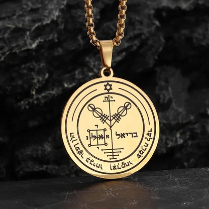 Seven Archangels Seal Necklace Pendant Solomon's Four-Word Seal Amulet Necklace