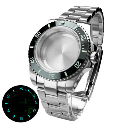 40mm 200m Waterproof NH34 NH35 NH36 Watch Case Accessories for Oyster Band SUB Watch Maker 120clicks BGW9 blue lume Bezel - AMULET RING STORE