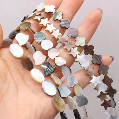 6/8/10/12mm Bohemia Natural Black Shell Beads Multishape Loose Spacer Beads for Jewelry Making DIY Necklace Bracelet Accessories - AMULET RING STORE