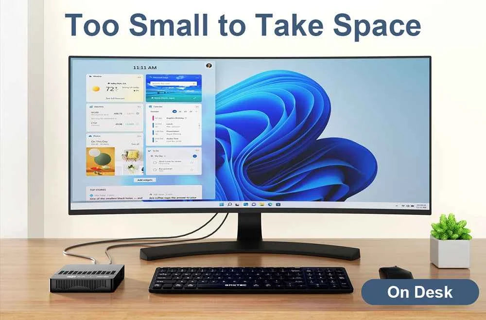MLLSE M2 Air Mini PC Intel Celeron N4000 CPU Window11 6GB RAM 128GB ROM Dual-Band WiFi VGA Portable Mini Computer BT4.2