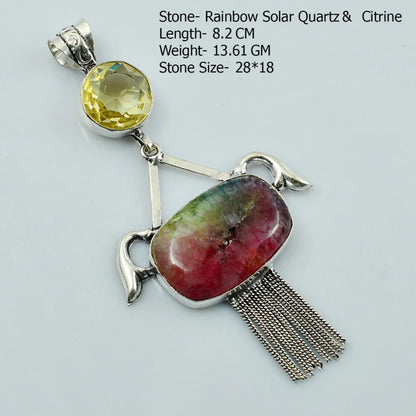 Genuine Moonstone Botswana Agate Prehnite Owyhee Opal  Pendant Women Jewelry gift