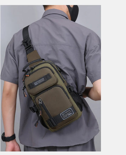 Male Multifunctional Sports Chest Bag Men's Lightweight Handbag  Multi Pockets Outdoor Hiking Climbing Cycling Crossbody Bags