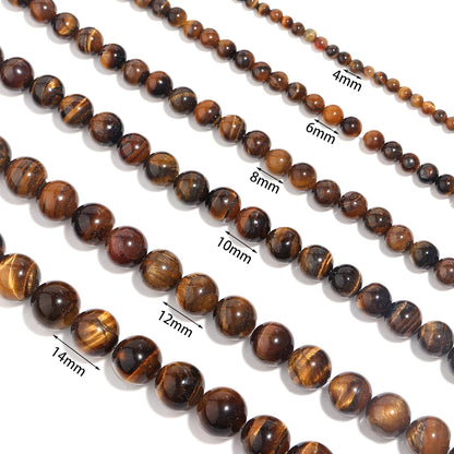 Natural Stone 4 6 8 10 12mm Round Tiger Eye Amethyst Agate Jades Stone Spacer Bead For Jewelry Making Diy Bracelet Needlework
