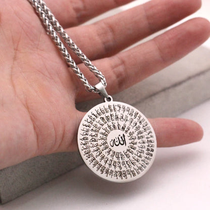 ZKD islam Asma-ul-Husna 99 Names of ALLAH stainless steel pendant necklace muslim gift