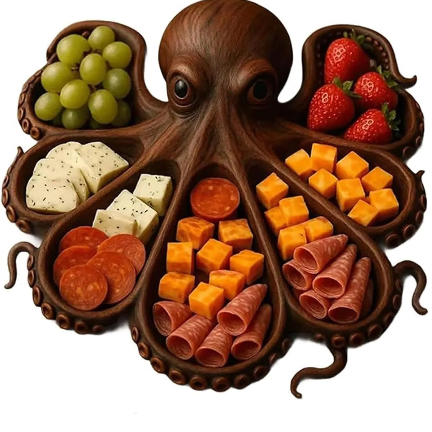 26*23*3cm natural wood Octopus Charcuterie Platter tray for food fruit salad baking dishes pans plates bowls home accessories - AMULET RING STORE