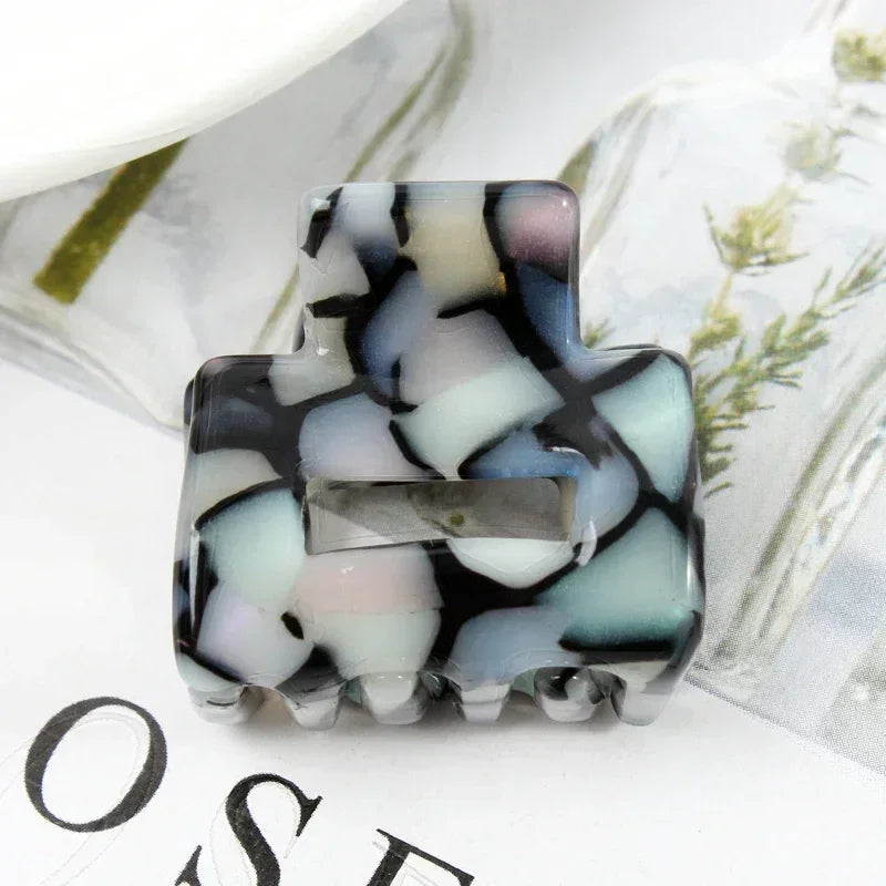 Bgffuy Leopard Korea Acetate Hollow Colorful Mini Hair Claws Crab Hair Clips for Child Girls Hairpins Hair Accessories Barrettes