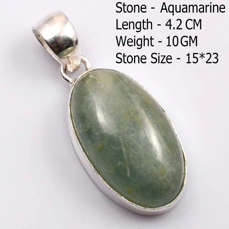 Genuine  Amaquarine  Pendant Hand Made Women Jewelry gift