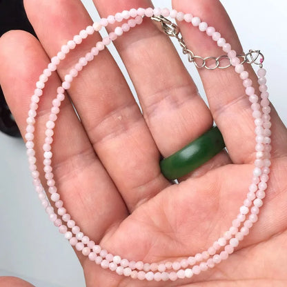 2-3mm Natural Stone Beaded Necklace Handmade Mini Tourmaline lapis crystal Energy Healing Female Bracelet for Women Jewelry Gift - AMULET RING STORE